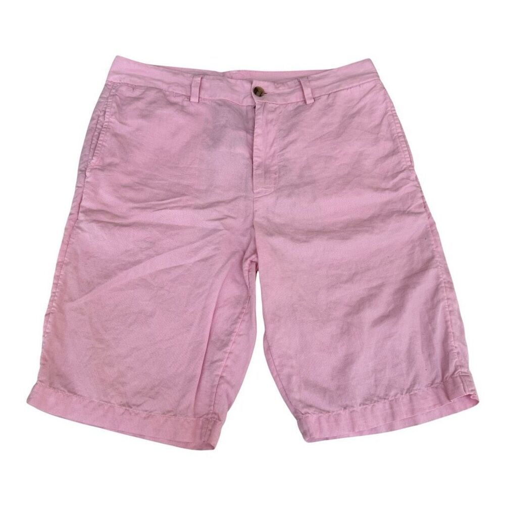 Polo Ralph Lauren Boys Size 18 XL Pink Linen Cotton Bermuda Shorts Preppy